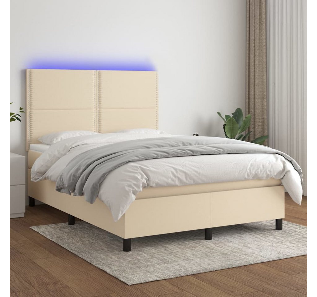 vidaXL Boxspringbett Bett Boxspringbett mit Matratze & LED Stoff (140 x 190 günstig online kaufen