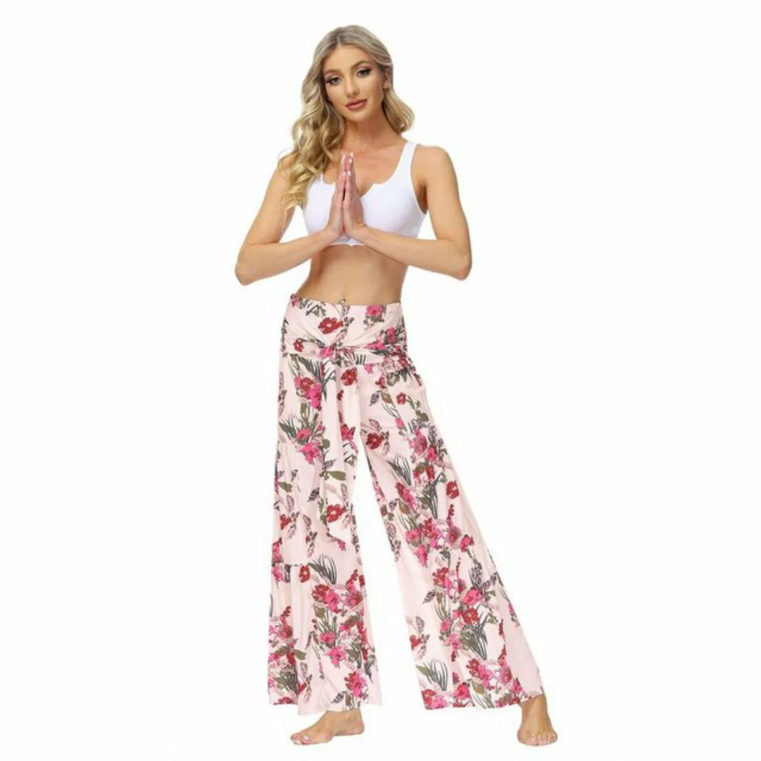 AUKUU Loungepants Yogabekleidung mit hohem Bund, lockere lange Hose, Damenb günstig online kaufen