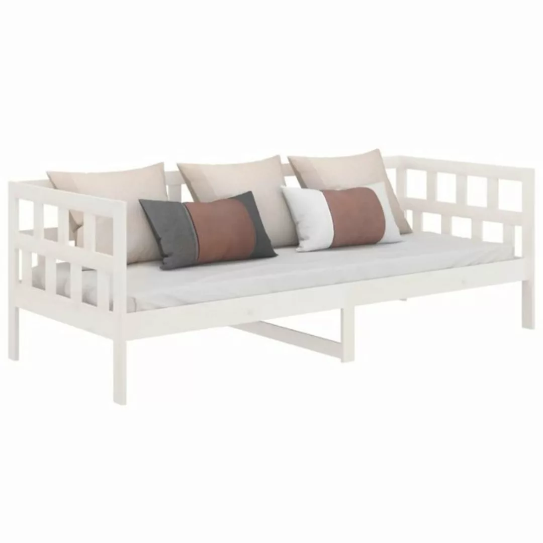 furnicato Bett Tagesbett Weiß Massivholz Kiefer 90x200 cm (1-tlg) günstig online kaufen