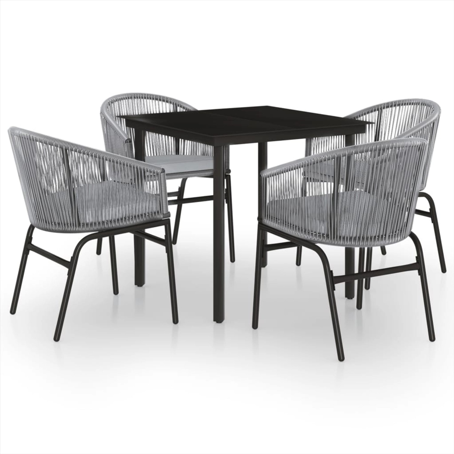 vidaXL 5-Tlg Garten-Essgruppe Grau 3099234 günstig online kaufen