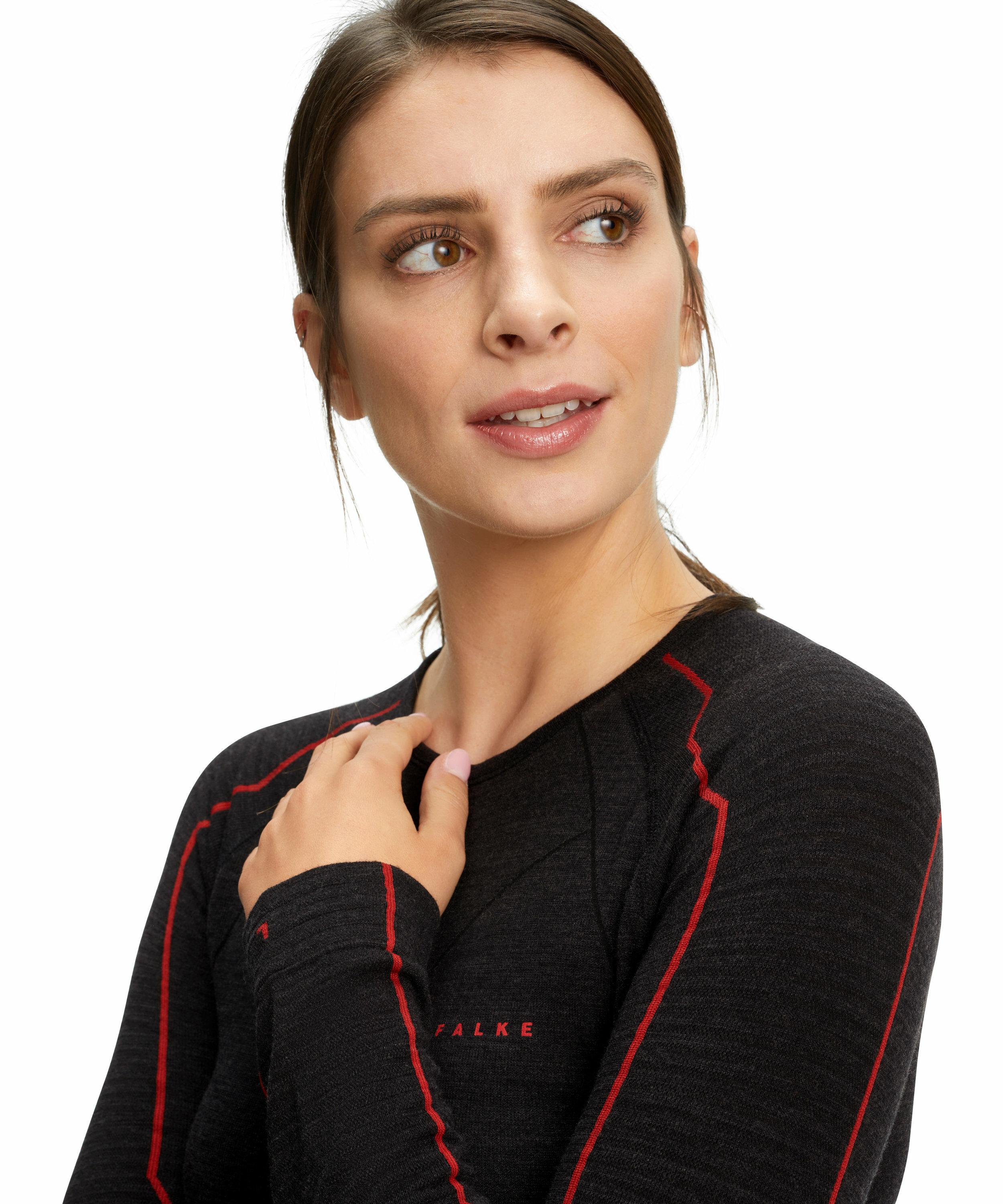 FALKE Damen Langarmshirt Wool-Tech, XS, Rot, Uni, Schurwolle, 33211-883001 günstig online kaufen