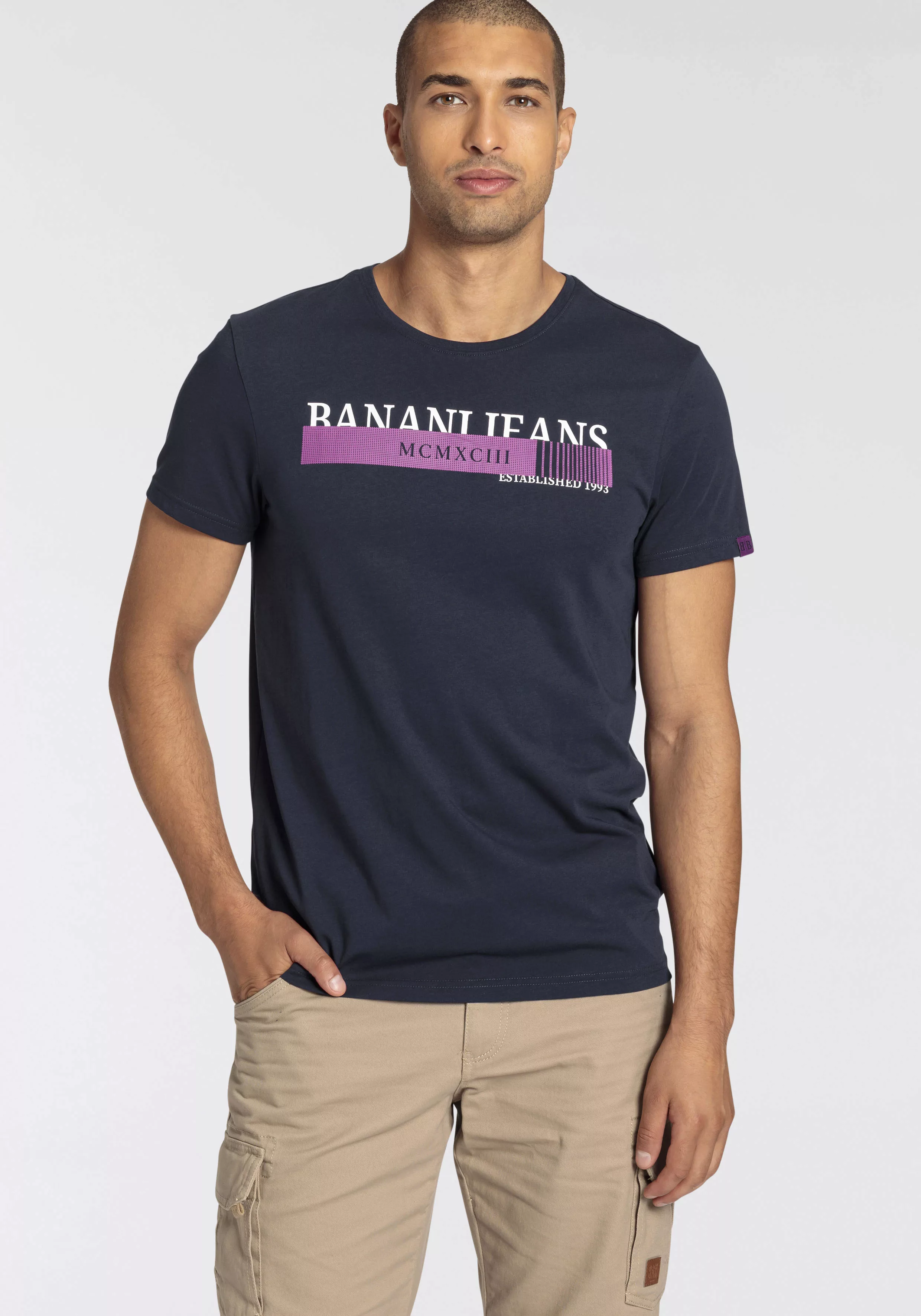 Bruno Banani T-Shirt mit neonfarbenen Print günstig online kaufen