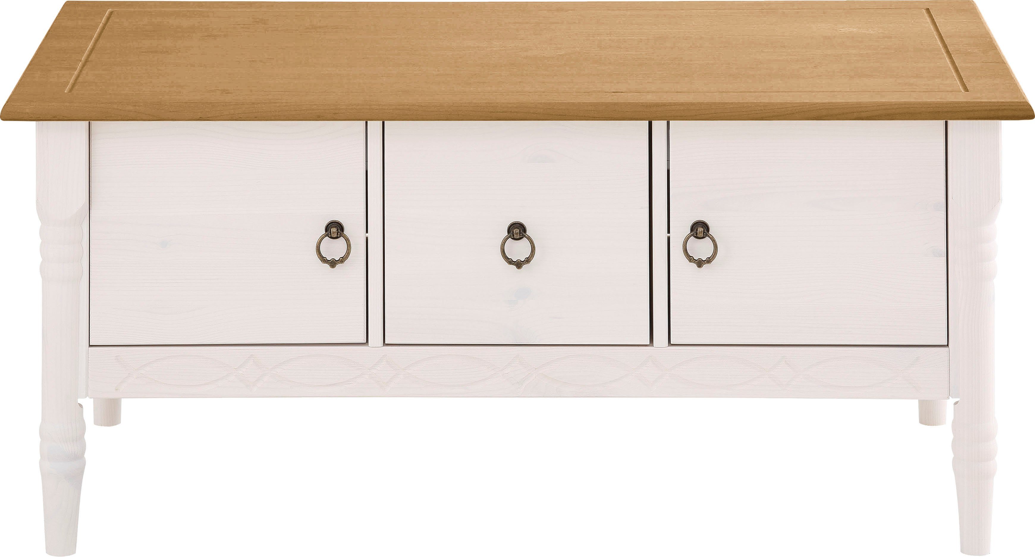 Home affaire Couchtisch "Indra", aus massiver Kiefer, FSC, mit Stauraum, de günstig online kaufen