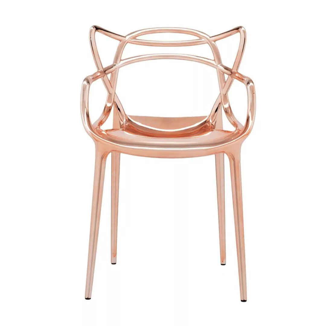 Stapelbarer Stuhl Masters plastikmaterial kupfer / metallic - Kartell - Kup günstig online kaufen