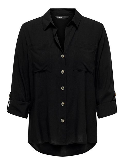 ONLY Hemdbluse Hemd-Bluse OnlYasmin Shirt V-Ausschnitt langarm Knopfleiste günstig online kaufen