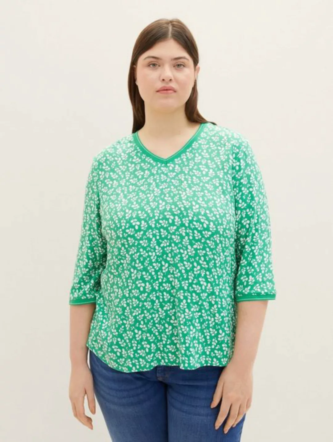 TOM TAILOR PLUS 3/4-Arm-Shirt, mit floralem Muster günstig online kaufen