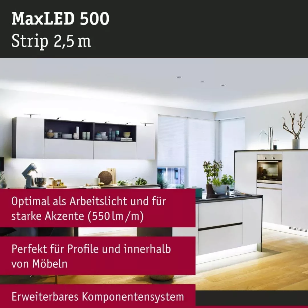 Function MaxLED 500, silber, Erweiterung, 2,5 m, Tageslichtweiß günstig online kaufen