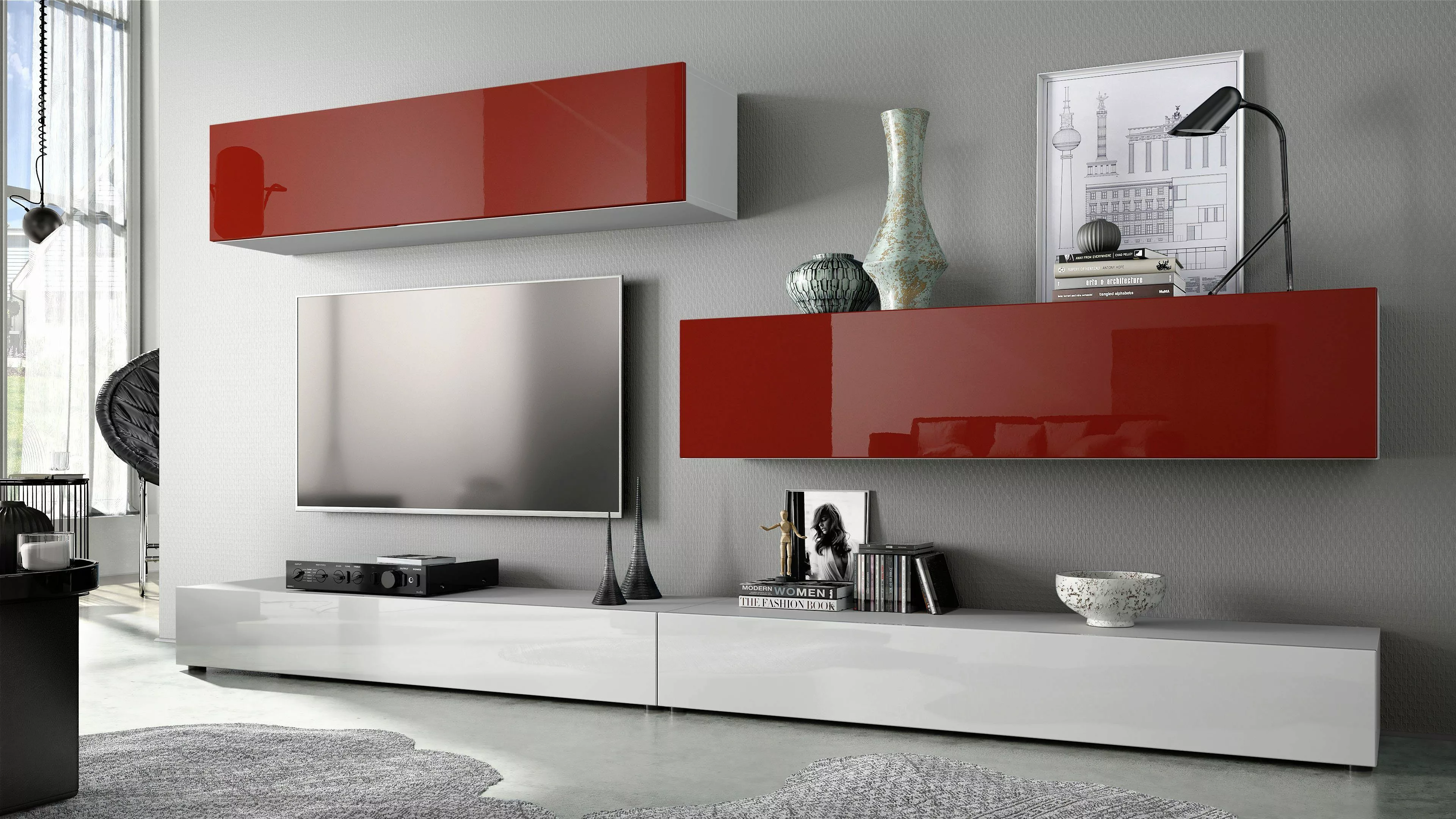 Vladon Wohnwand Nublo, (Anbauwand, mit Rückwand günstig online kaufen