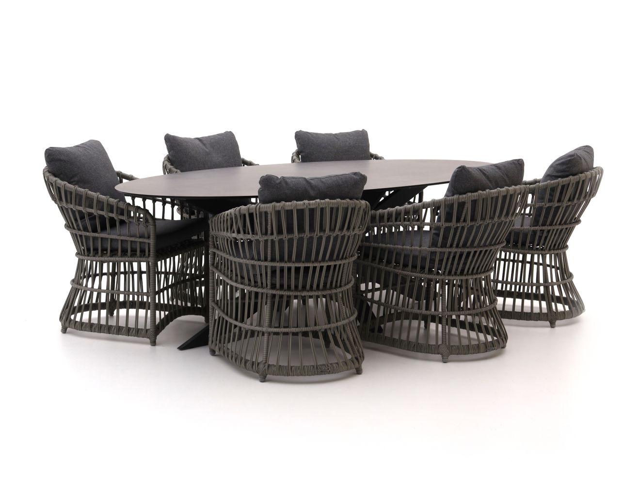 Intenso Cameri/Furato ellips 240 cm Gartenmöbel-Set 7-Teilig günstig online kaufen