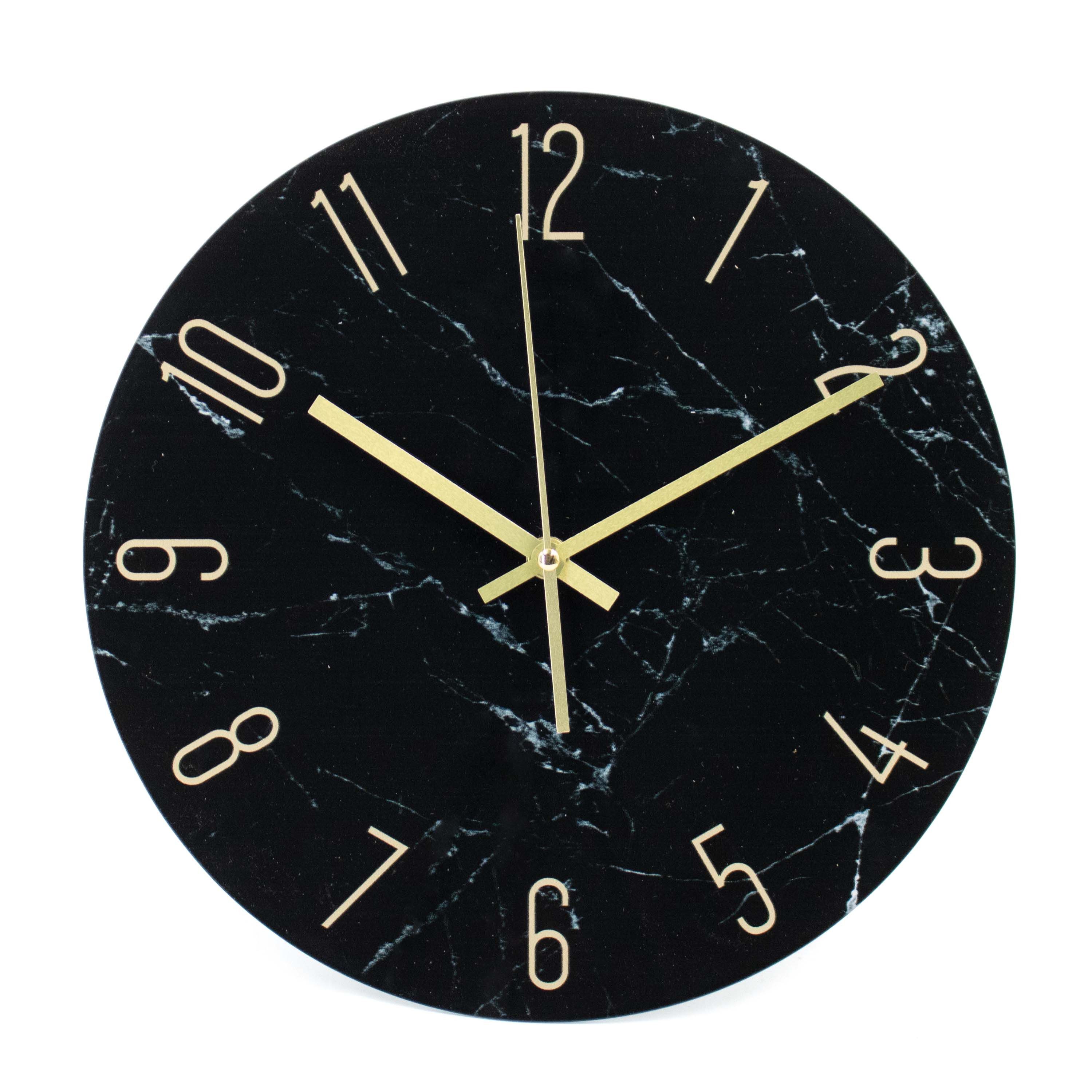 K&L Wall Art Wanduhr Steinoptik Glasuhr günstig online kaufen