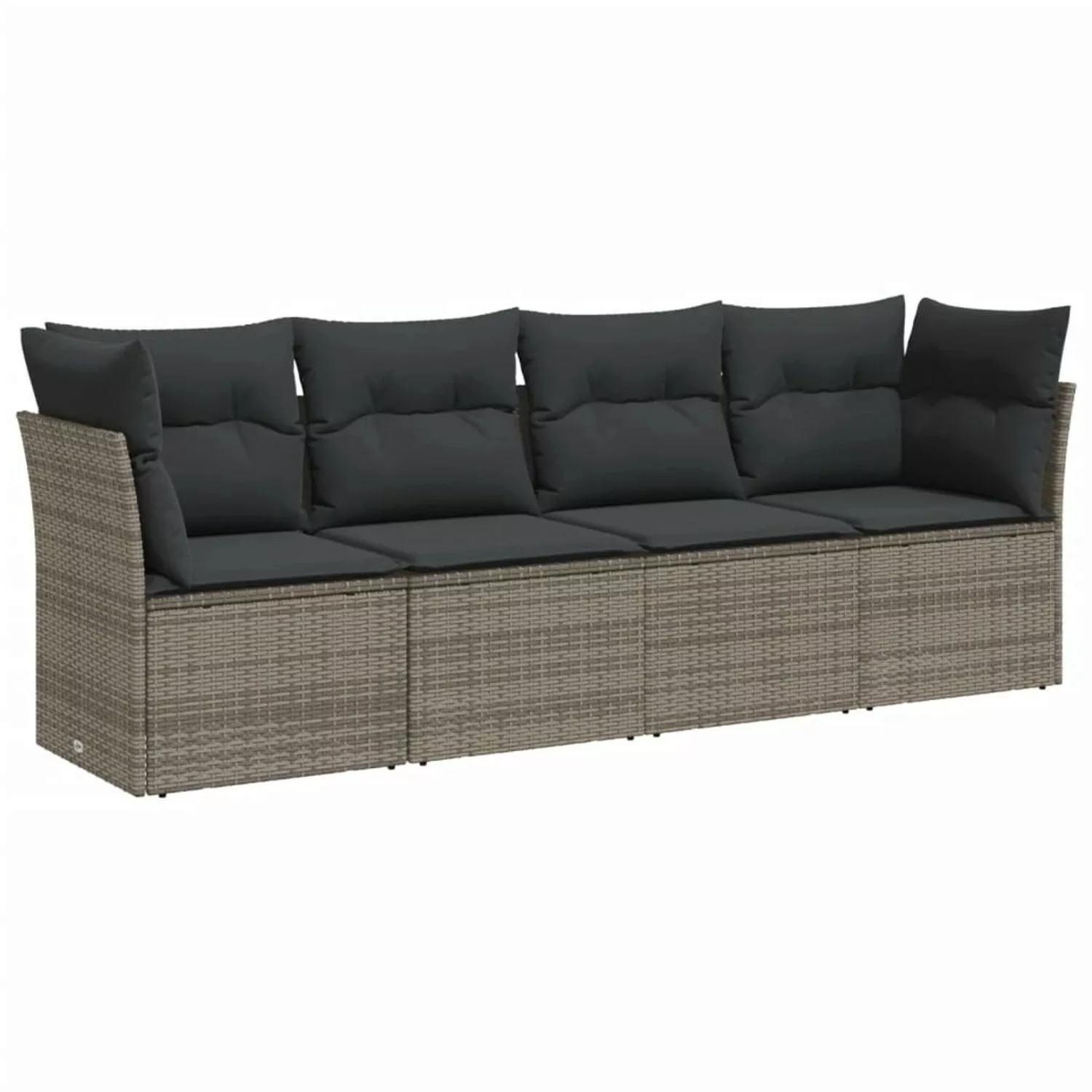 vidaXL 4-tlg Garten-Sofagarnitur mit Kissen Grau Poly Rattan Modell 18 günstig online kaufen