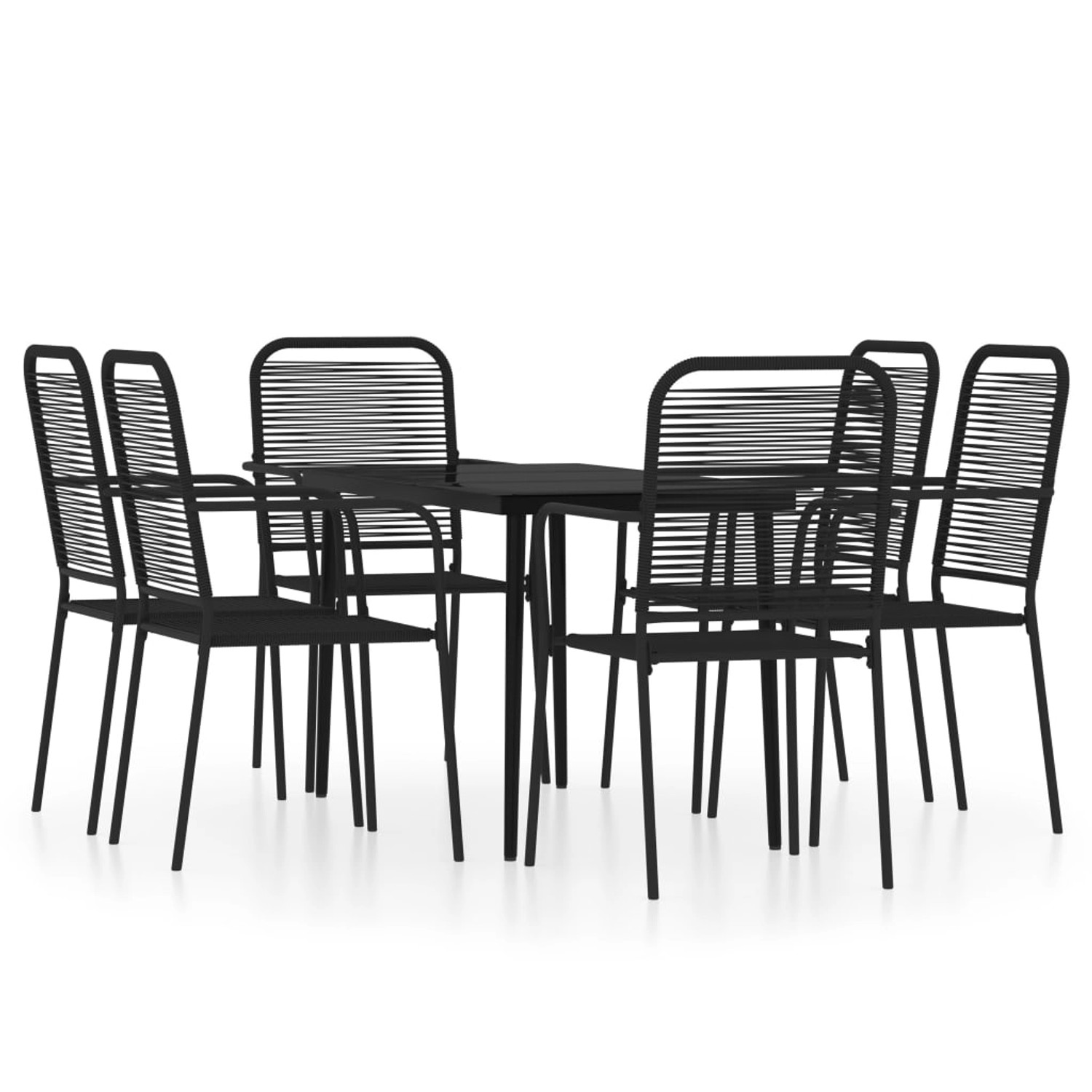 vidaXL 7-Tlg Garten-Essgruppe Schwarz 3099146 günstig online kaufen