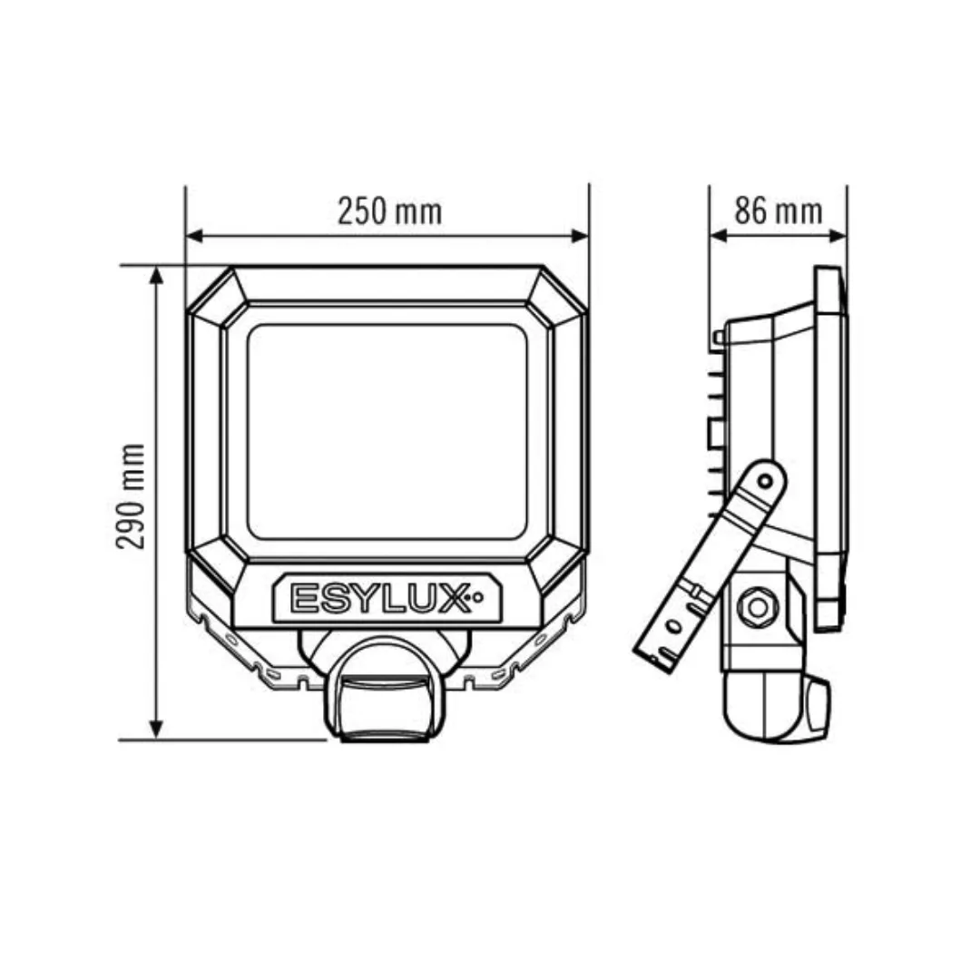 ESYLUX LED-Strahler schwarz SUNAFLTR5400850MDBK günstig online kaufen