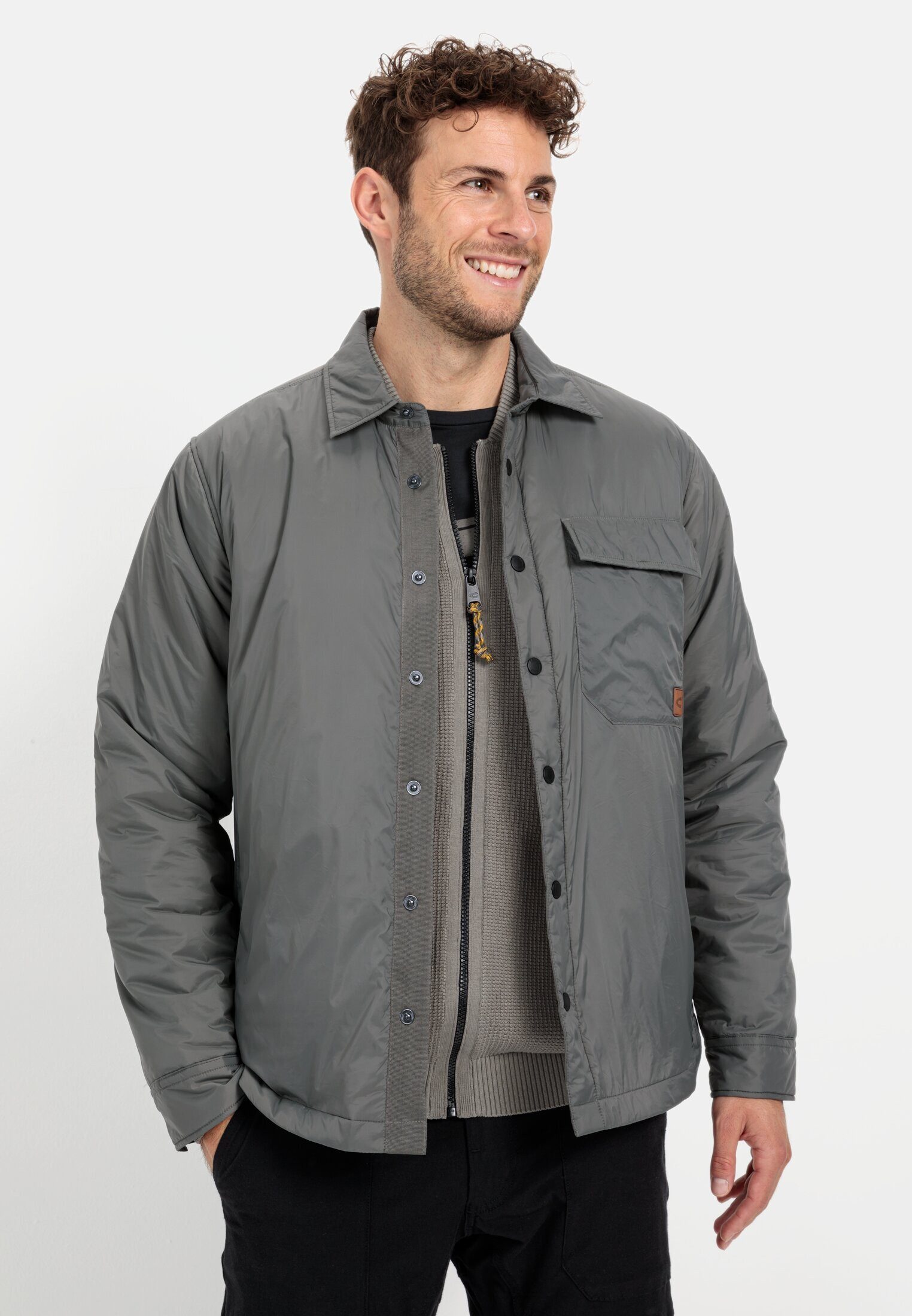 camel active Hemdjacke mit Druckknöpfe Markenlabel günstig online kaufen
