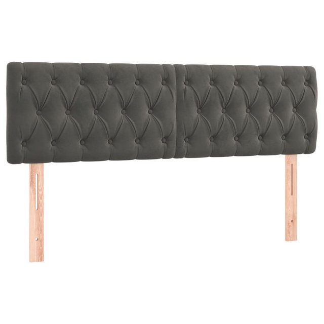 vidaXL Bett, Kopfteile 2 Stk. Dunkelgrau 80x7x78/88 cm Samt günstig online kaufen