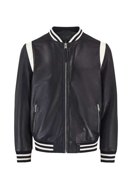 Bolongaro Trevor Lederjacke VARSITY BOMBER Gerippter Ausschnitt, superweich günstig online kaufen