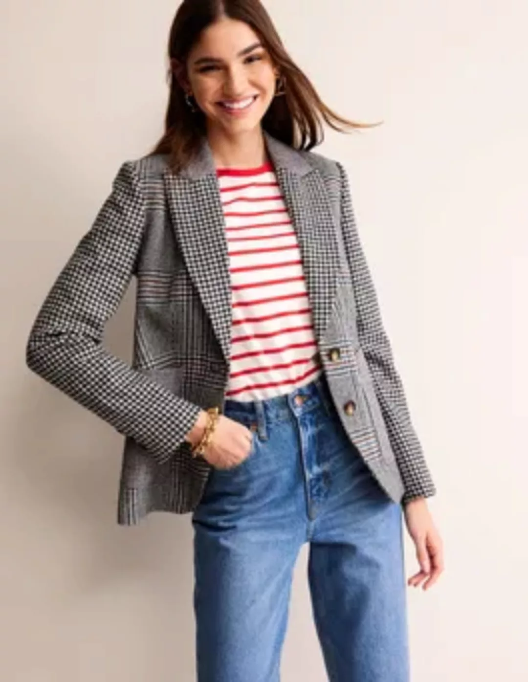 Der Marylebone Tweed-Blazer Damen Boden, Hotchpotch Karo günstig online kaufen