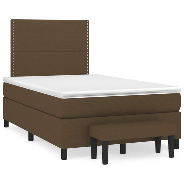 vidaXL Boxspringbett Boxspringbett mit Matratze Dunkelbraun 120x200 cm Stof günstig online kaufen