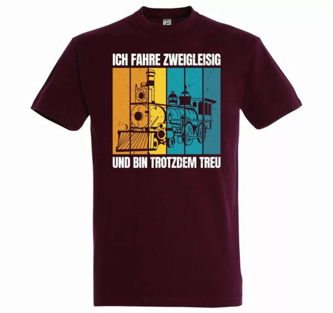 Youth Designz T-Shirt Zweigleisig Und Trotzdem Treu Herren Shirt mit lustig günstig online kaufen
