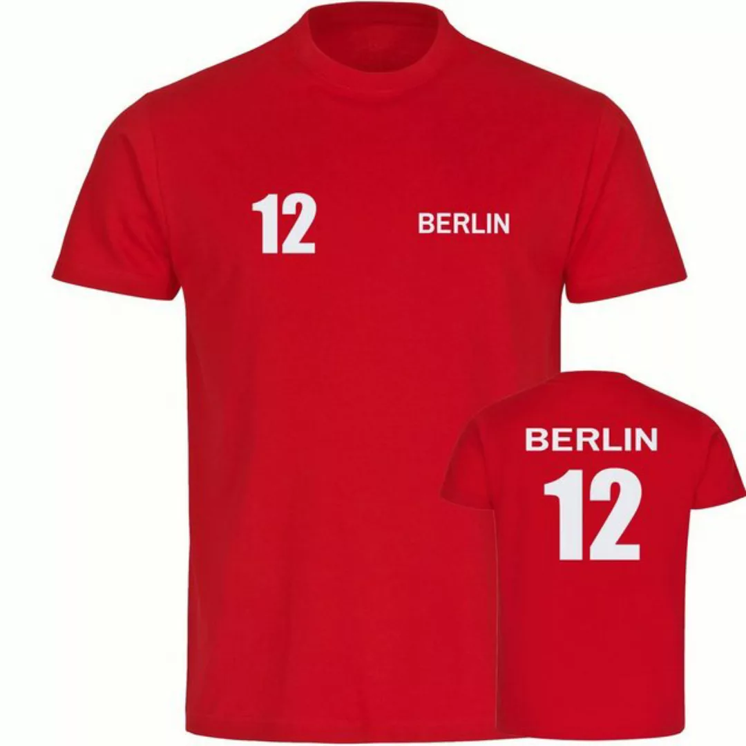 multifanshop T-Shirt Herren Berlin rot - Trikot Nummer 12 - Männer günstig online kaufen