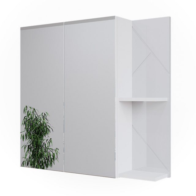 Vicco Badezimmerspiegelschrank Irma, Weiß Hochglanz, 80 x 75 cm günstig online kaufen