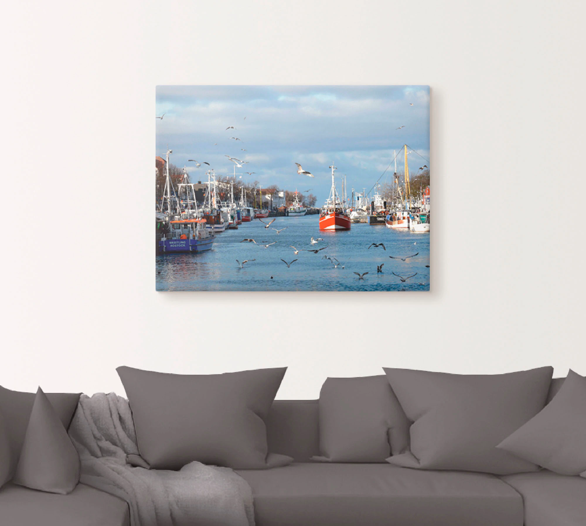 Artland Leinwandbild "Alter Strom in Warnemünde", Boote & Schiffe, (1 St.), günstig online kaufen