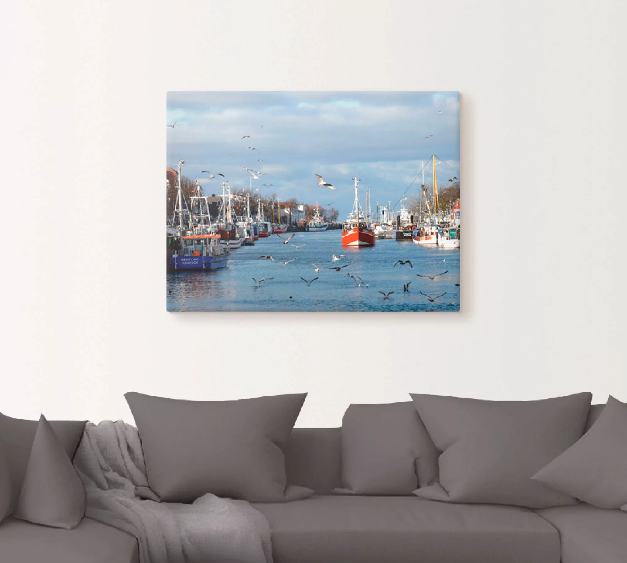 Artland Leinwandbild "Alter Strom in Warnemünde", Boote & Schiffe, (1 St.), günstig online kaufen