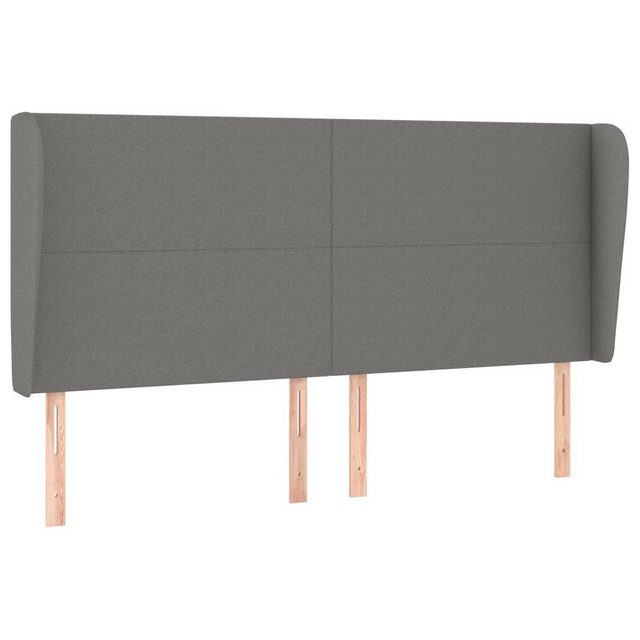 vidaXL Bett, Kopfteil mit Ohren Dunkelgrau 183x23x118/128 cm Stoff günstig online kaufen