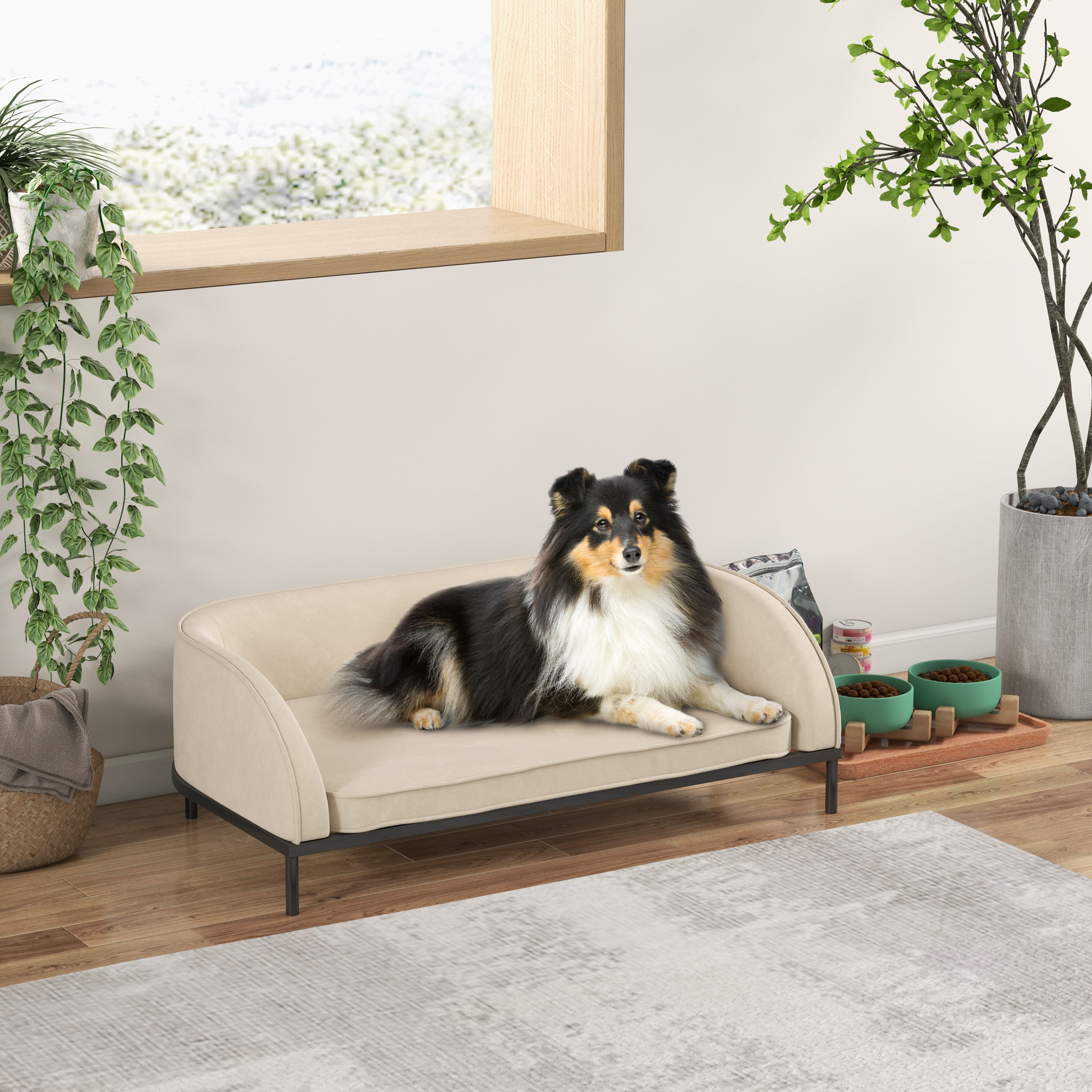 PawHüt Hundesofa erhöhtes Bett für Hunde 101,5 x 62 x 34,5 cm abnehmbarer K günstig online kaufen