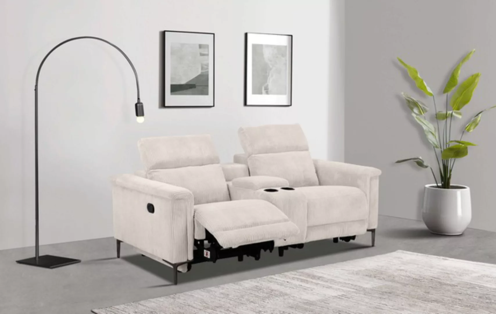 Places of Style 2-Sitzer »Lund in Cord, 2er-Kinosofa, TV-Sessel, Multimedia günstig online kaufen