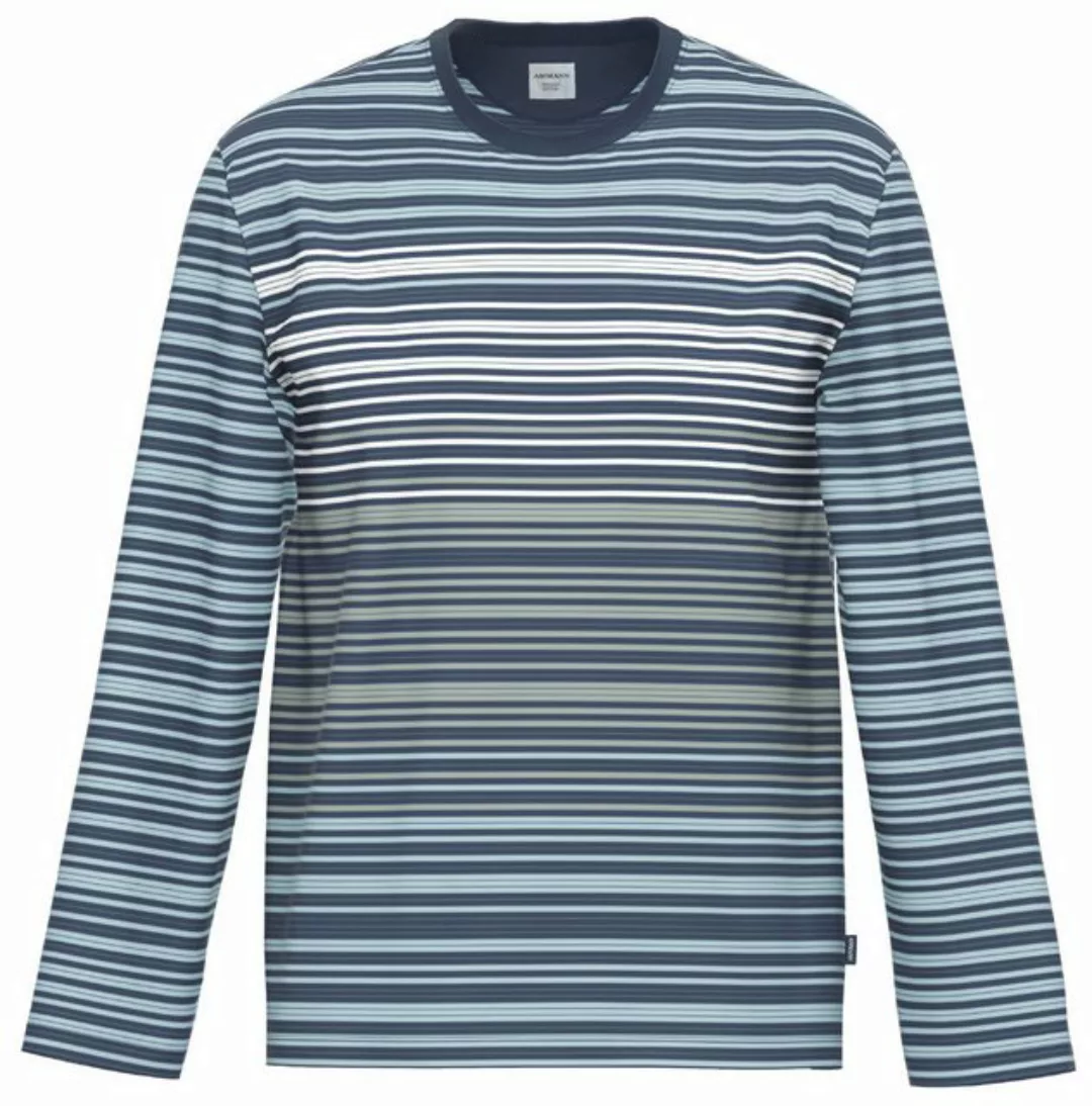 Ammann Pyjamaoberteil Bio Herren-Langarmshirt Single-Jersey Streifen günstig online kaufen