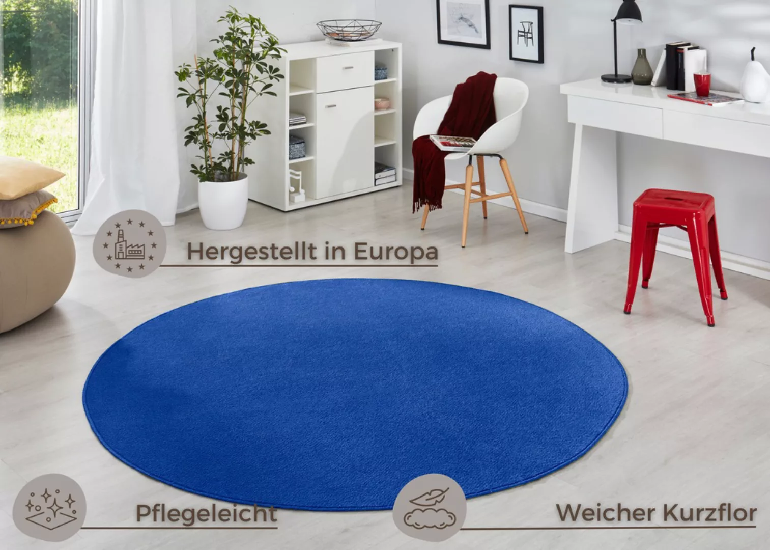 HANSE Home Teppich »Fancy«, rund, 7 mm Höhe, Kurzflor, Weich, Einfarbig, Wo günstig online kaufen