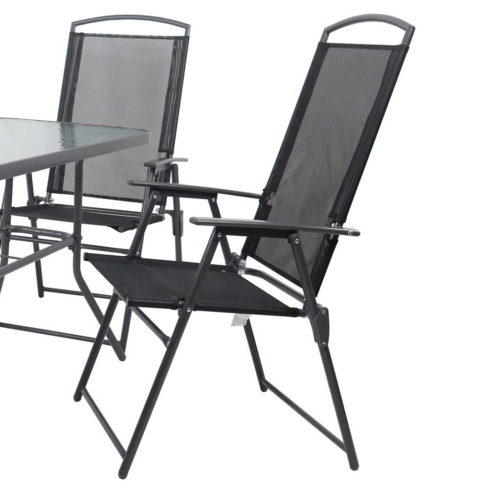 Gartenmöbelset Gartensitzgruppe klappbar inklusive vier Stühle (fünfteilig) günstig online kaufen