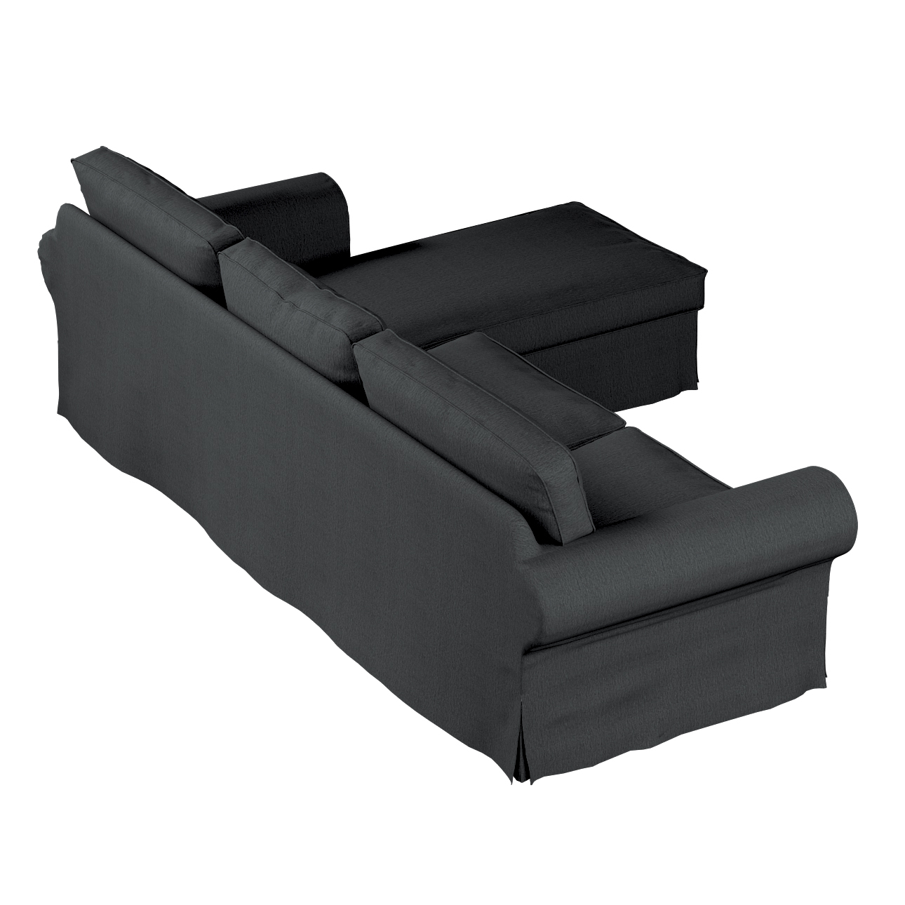 Bezug für Ektorp 2-Sitzer Sofa mit Recamiere, stahlgrau, Ektorp 2-Sitzer So günstig online kaufen