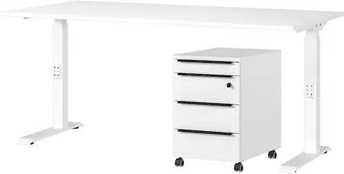 GERMANIA Büromöbel-Set "Mailand", 2-teiliges Set: Schreibtisch + Rollcontai günstig online kaufen