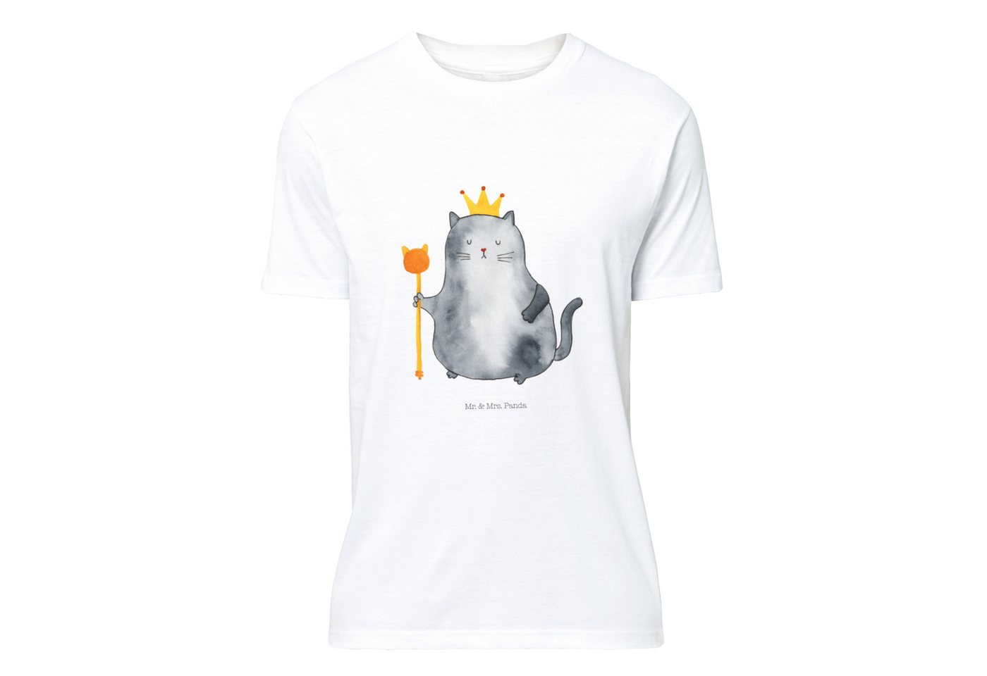 Mr. & Mrs. Panda T-Shirt Katzen Koenig - Weiß - Geschenk, T-Shirt mit Spruc günstig online kaufen