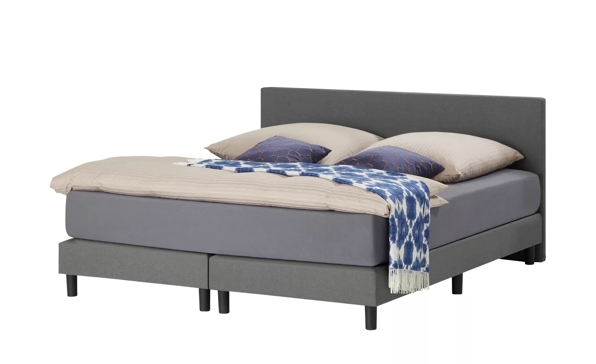 Boxspringbett  Cisano ¦ grau ¦ Maße (cm): B: 160 H: 91 Betten > Boxspringbe günstig online kaufen