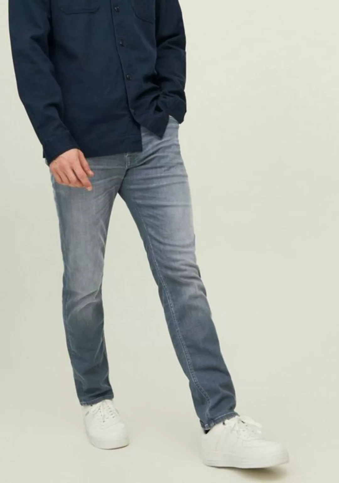 Jack & Jones Herren Jeans JJITIM JJOLIVER JOS 319 - Slim Fit - Grau - Grey günstig online kaufen