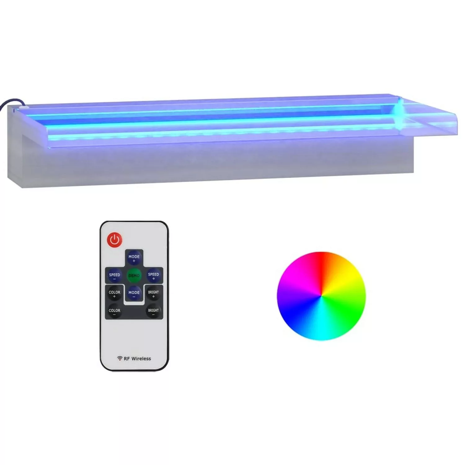 Vidaxl Wasserfall-element Mit Rgb Leds Edelstahl 45 Cm günstig online kaufen