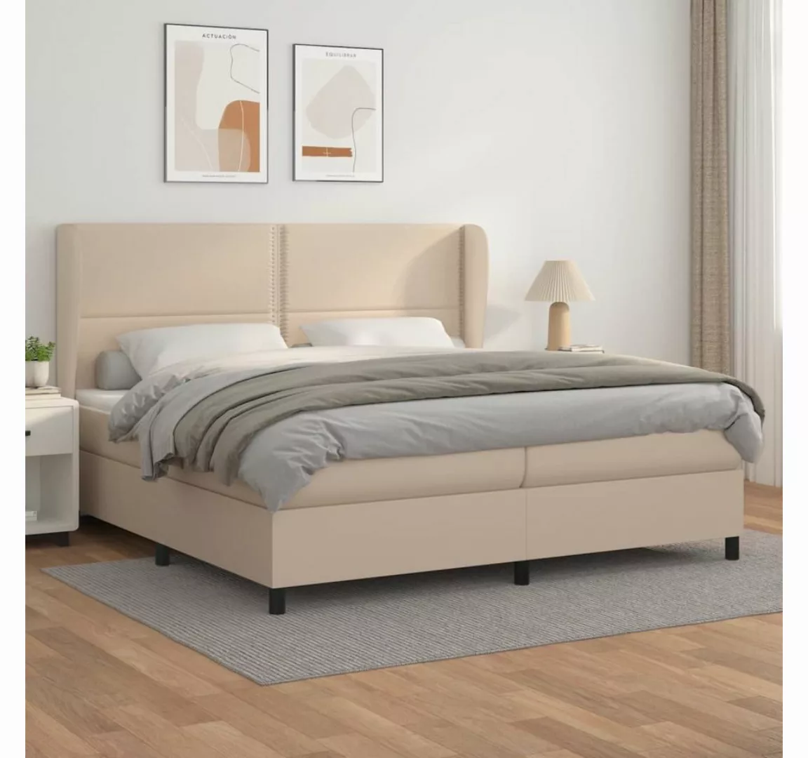 vidaXL Boxspringbett Bett Boxspringbett mit Matratze & Topper Kunstleder ve günstig online kaufen