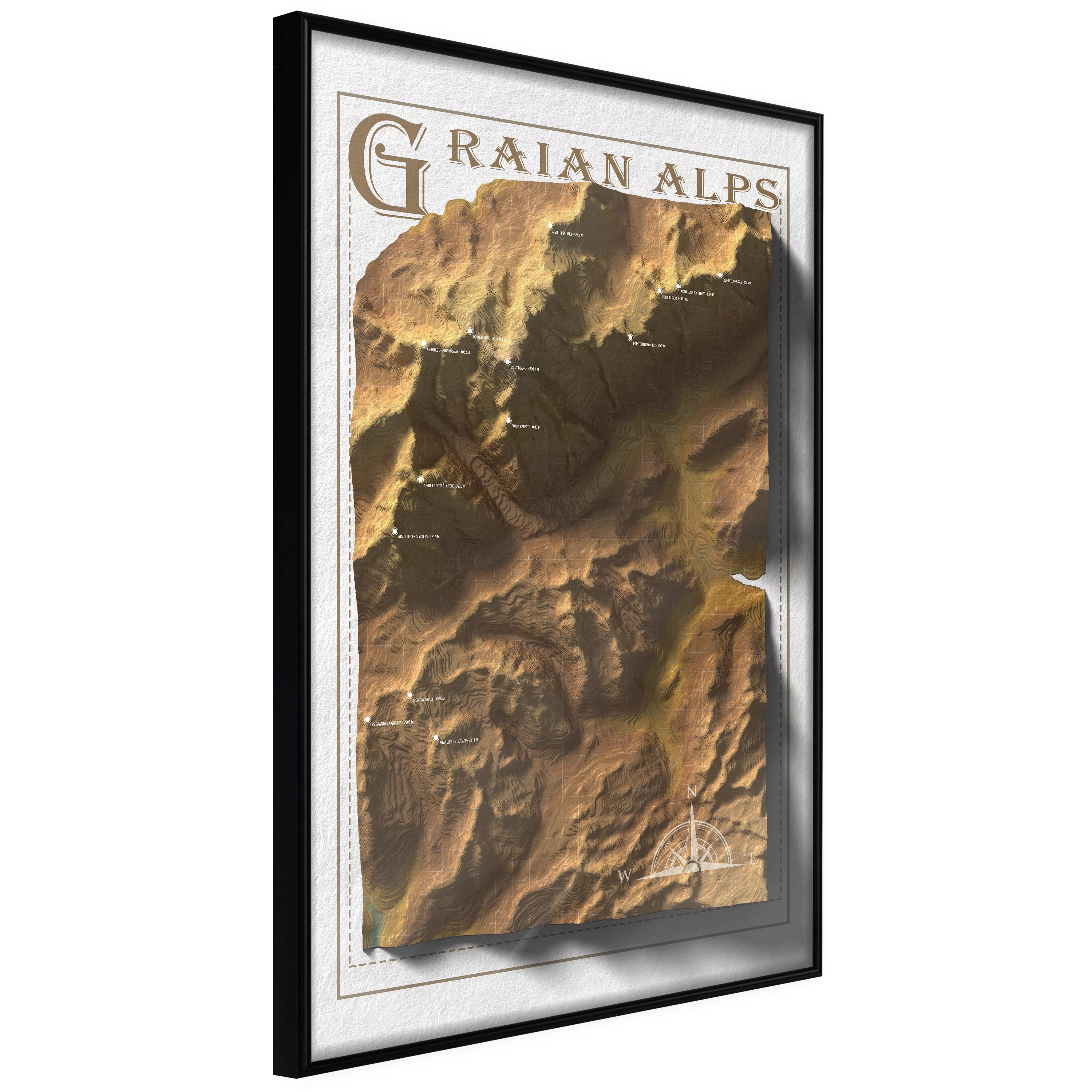 Poster - Raised Relief Map: Graian Alps günstig online kaufen