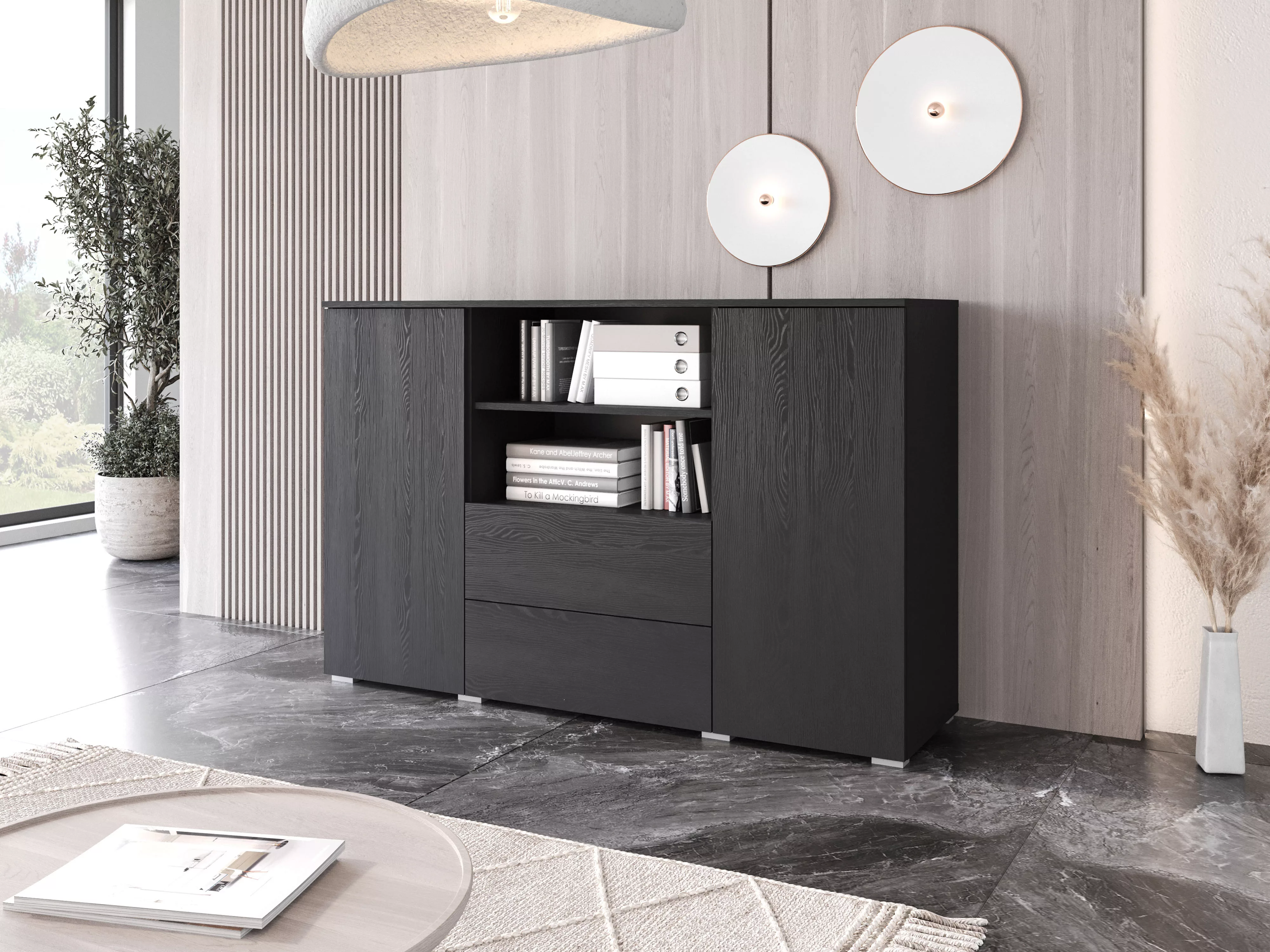 INOSIGN Sideboard "PARIS", (1 St.), Moderne 140cm breite grifflose Kommode, günstig online kaufen