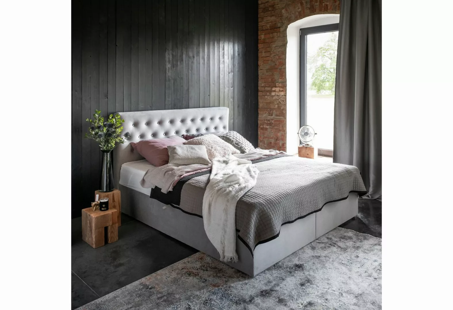 ALTDECOR Boxspringbett MERIUS (H3 Matratze Bonellfederung, Topper, Kopfteil günstig online kaufen