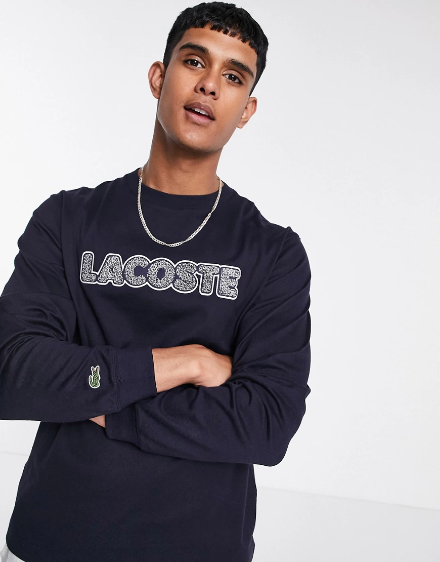 Lacoste – Langärmliges Shirt mit Logo-Schwarz günstig online kaufen