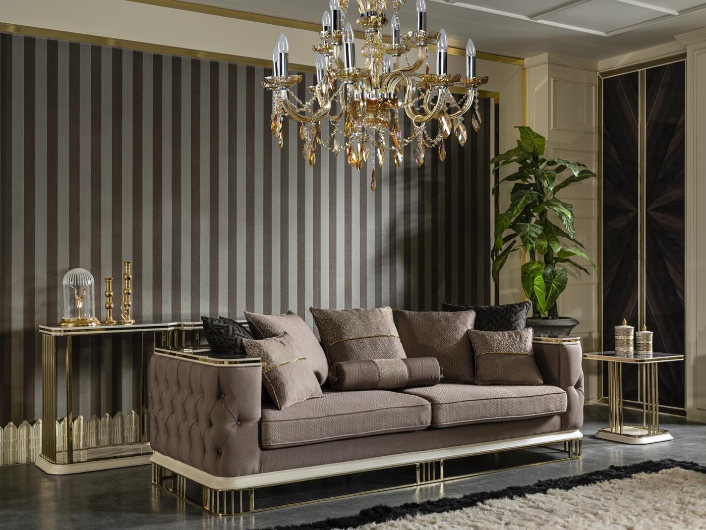 Xlmoebel Sofa Neu elegantes Wohnzimmermöbel aus luxuriösem braunem Designst günstig online kaufen