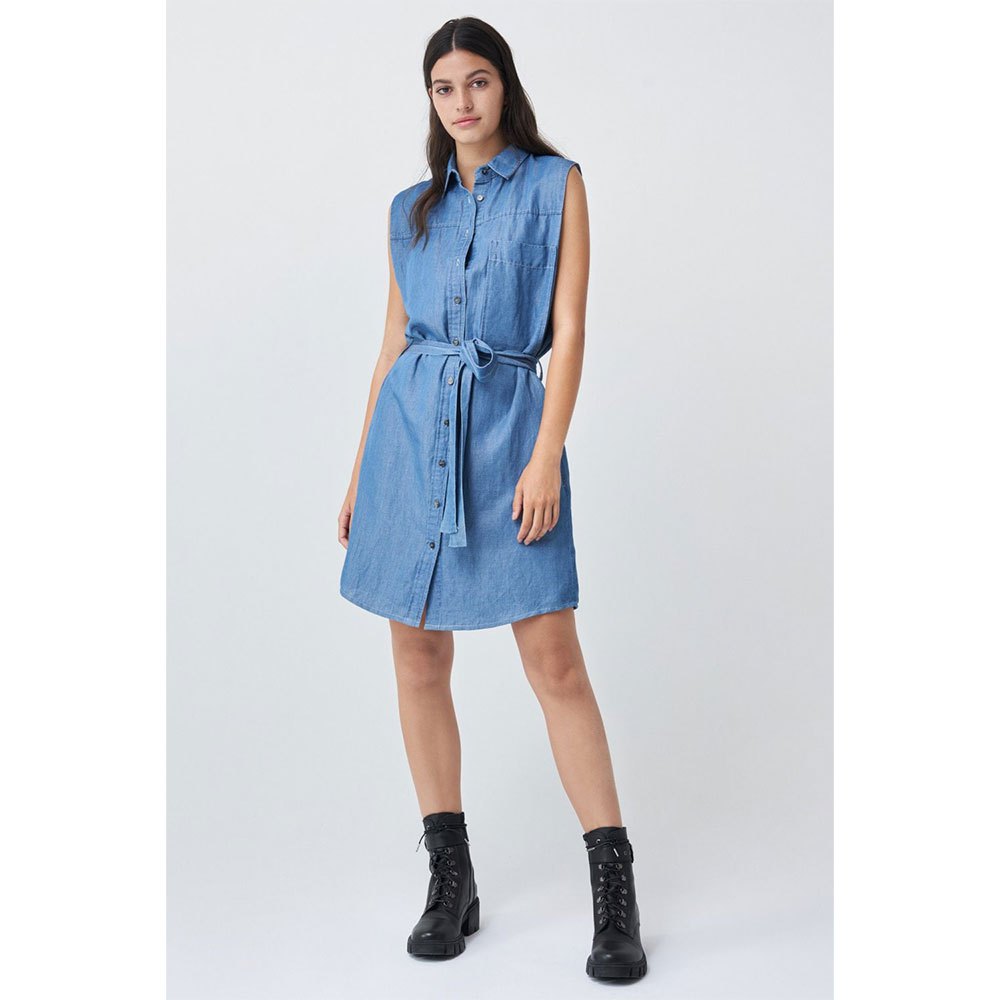 Salsa Jeans 125704-850 / Shirt Dress Ärmellos Kleid XL Blue günstig online kaufen