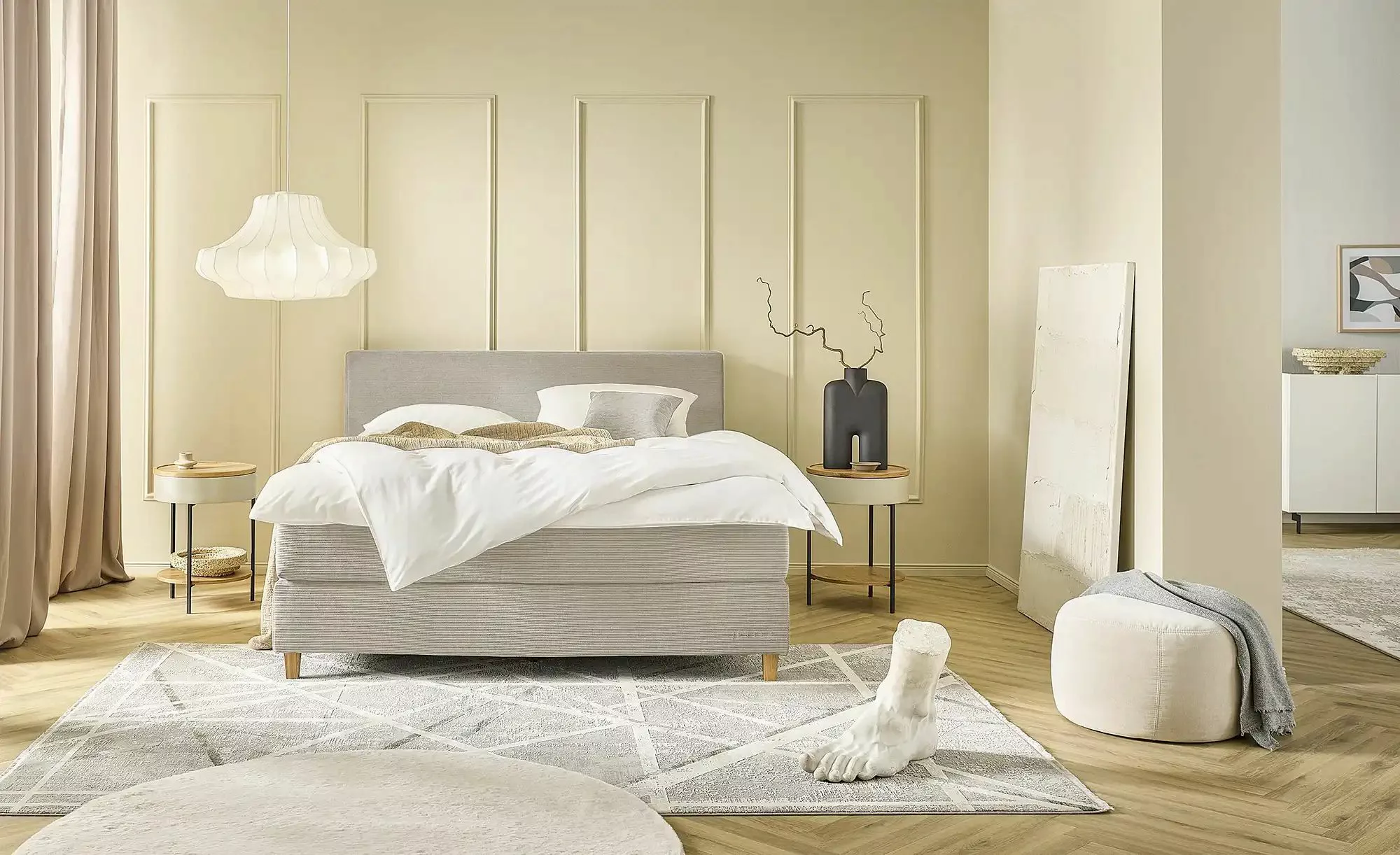 Jette Home Boxspringbett  Jette Flex ¦ beige ¦ Maße (cm): B: 225 H: 110,5 B günstig online kaufen