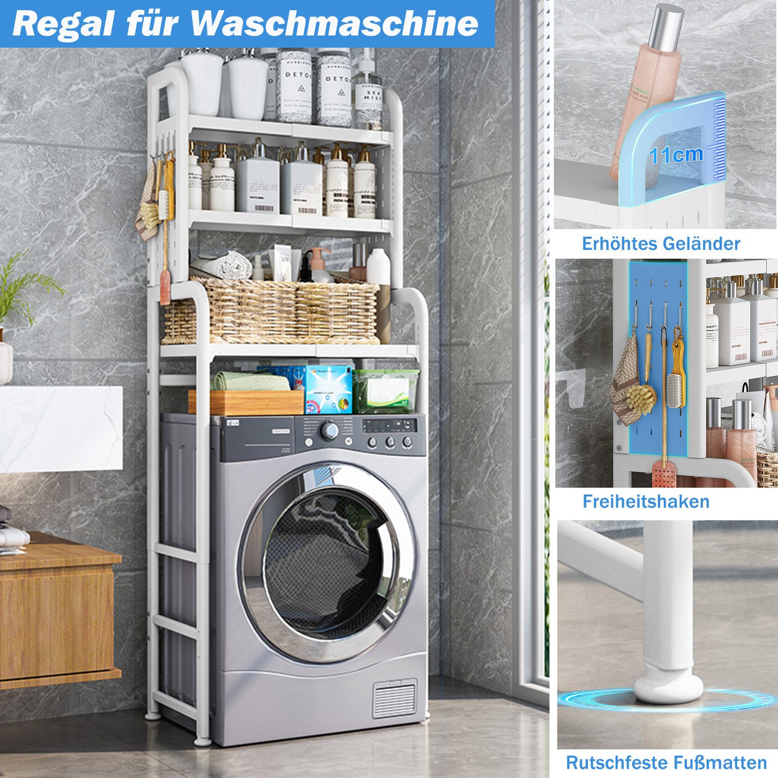 TWSOUL Waschmaschinenumbauschrank Waschmaschinenständer, Länge & Breite günstig online kaufen