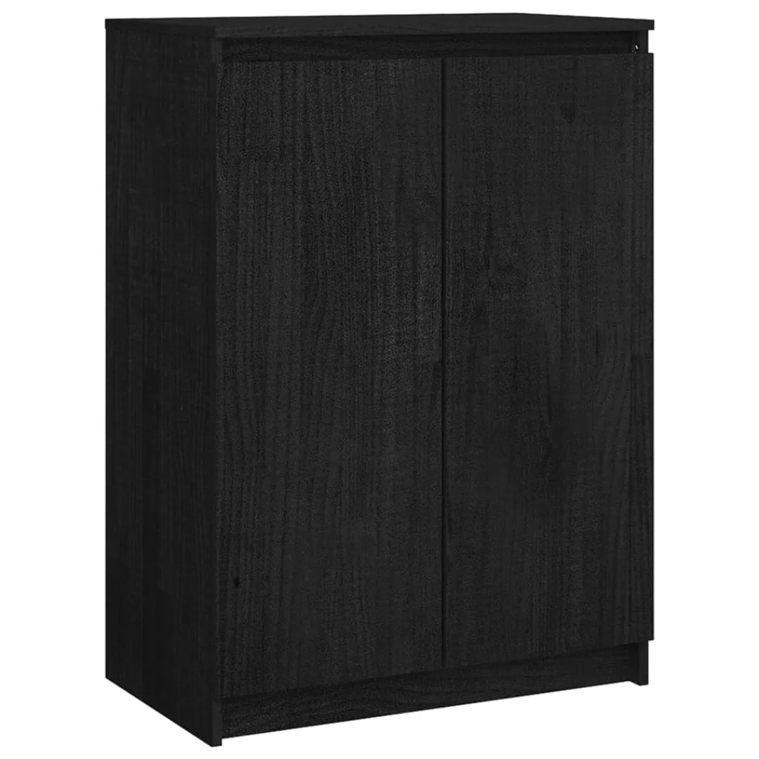 Sideboard Schwarz 60x36x84 Cm Massivholz Kiefer günstig online kaufen