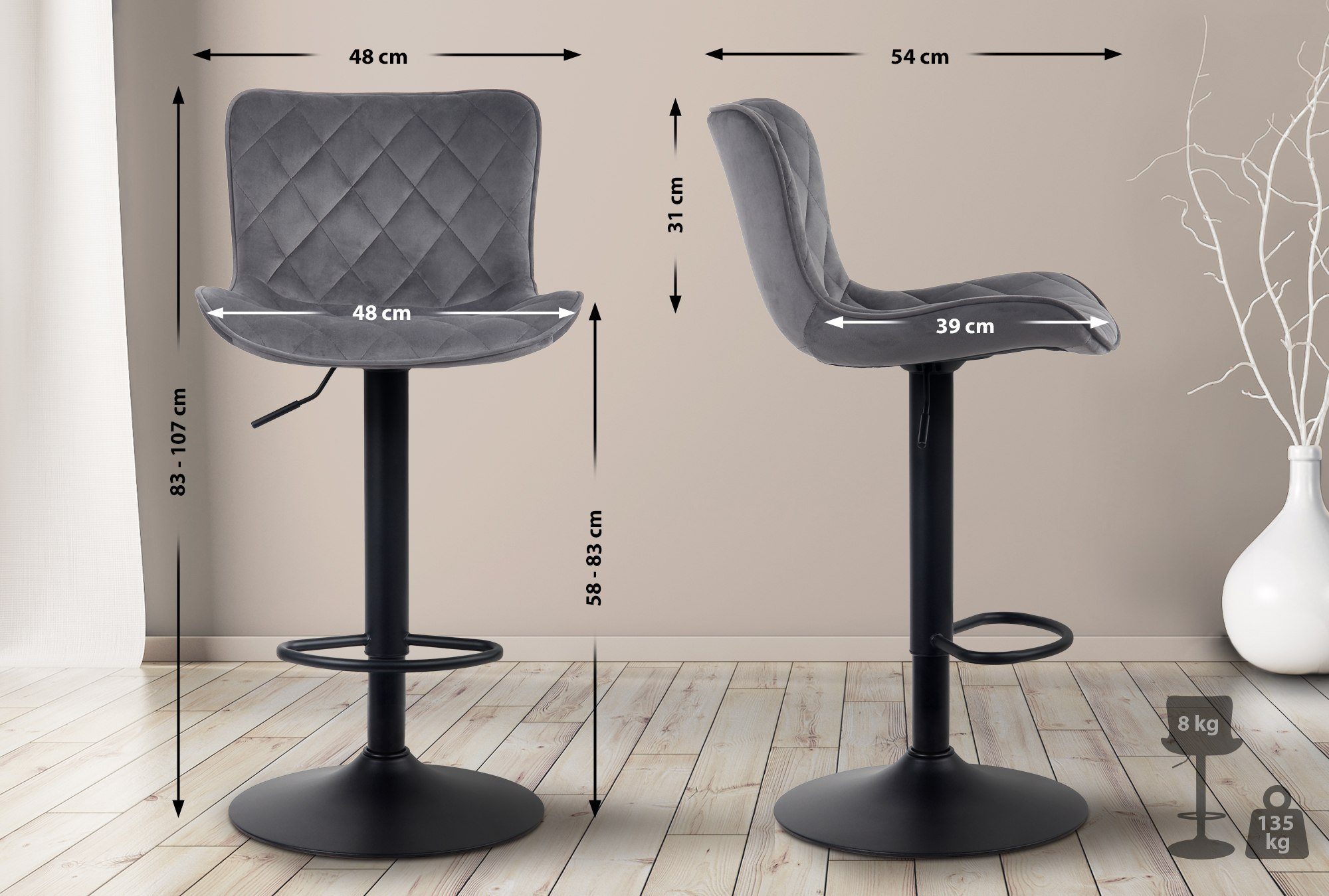 CLP Barhocker Emma (2er Set, 2 günstig online kaufen